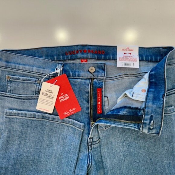 Lucky Brand 410 Athletic Straight Advanced Stretch Coolmax Jeans NEW - Picture 3 of 4